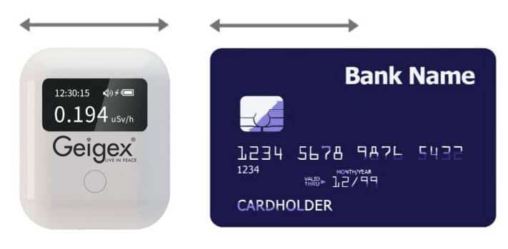 Geigex actual size with standard credit card